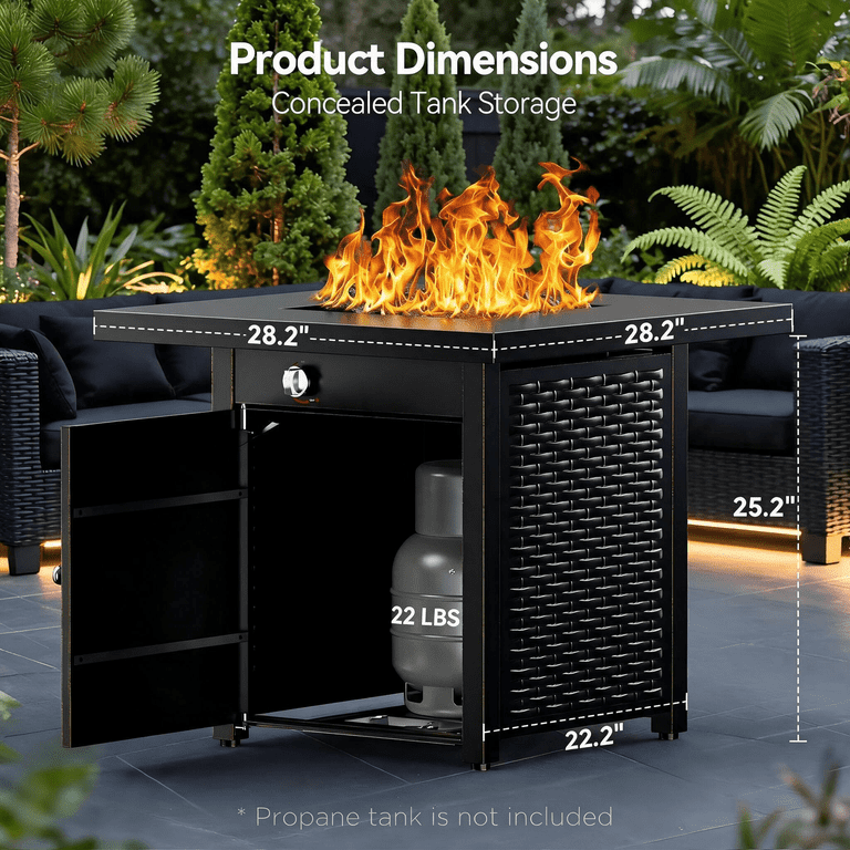 Philergo 28.2" Propane Fire Pit Table, 62,000 BTU with Lid photo 2