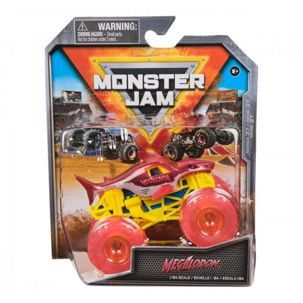 Monster Jam, Monster Truck Megalodon Oficial, Vehículo Fundido a Presión, Escala 1:64, Juguetes para Niños a Partir de 3 Años