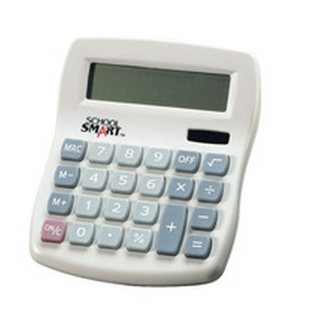 School Smart 8-Digit LCD Dual Power Calculator, 4-1/4 x 1-1/8 x 5 Inches