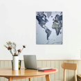 thumbnail image 2 of ONETECH   Vintage World Map Canvas Prints Push Pin Map Wall Art Decor Trace Travel Marks Map The Map of The World Antique Framed Picture for Living Room Office, 2 of 4