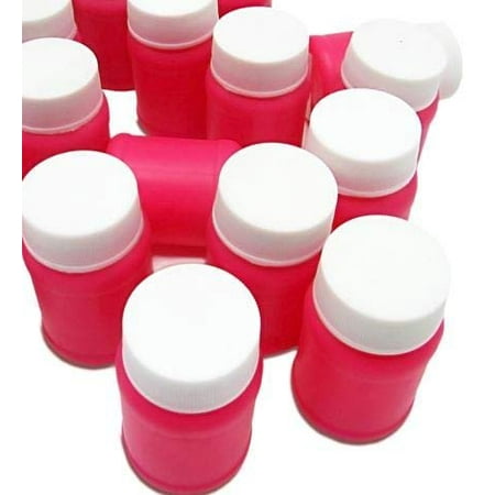 Mini Hot Pink Bubble Blower 12 Pack - Includes Solution Wand - Bubble Blowing Party Favor Toys Birthday | Graduation | Beach | Park | Swimming Pool Toy - Children 3 Years (Best Bubble Blowing Solution)