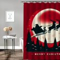 Akjvoe Merry Christmas Shower Curtain Fantastic Xmas Pine Forest Santa