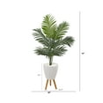 thumbnail image 2 of Nearly Natural 4.5' Kentia Artificial Palm Tree in White Planter with Legs, 2 of 2