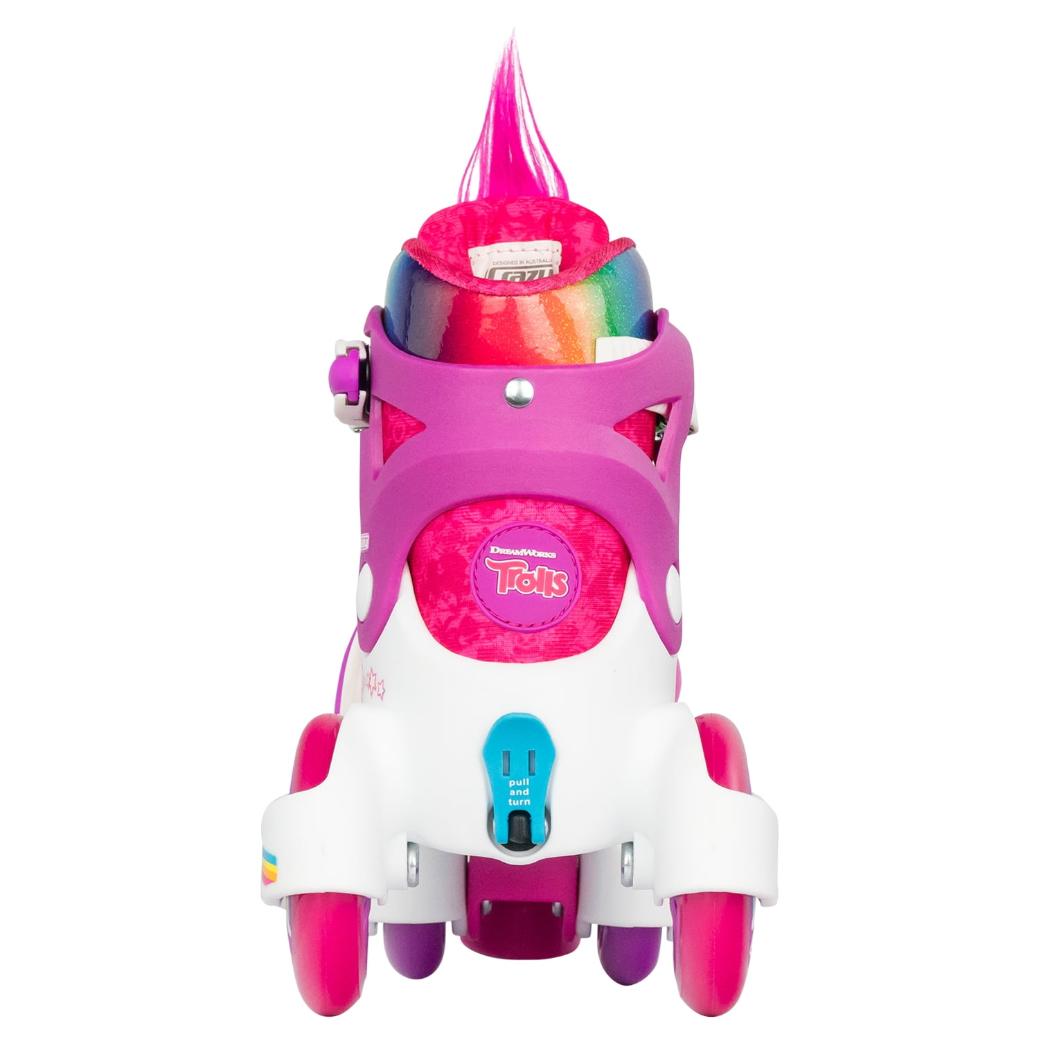 Crazy Skates Trolls Klip Klop Size Adjustable Roller Skates - Featuring Poppy or Barb from TROLLS