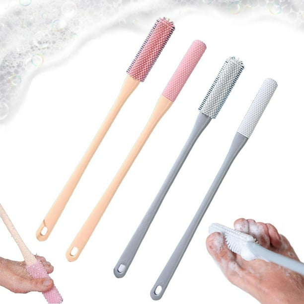 Cepillo de Limpieza para Espacios de Dedos Cepillo de Silicona de Mango Largo Exfoliante Depurador de Pies en la Ducha XINYU