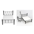 thumbnail image 4 of Muebles de metal en miniatura Bloques de construcción Mini muebles para bebés 1/6 Blythe Doll & Dollhouse Ki Cama Doble Negra Sunnimix Cama de dormitorio de muñeca, 4 of 8