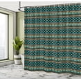 thumbnail image 4 of Ambesonne Teal Stripe Shower Curtain, Ethnic Aztec Inspired, 69"Wx84"L, Multicolor and Teal, 4 of 4