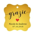thumbnail image 1 of Darling Souvenir GRAZIE Thank You Wedding Favors Gift Paper Tag Custom Party Hang Tags-Metallic Gold-50 Tags, 1 of 1