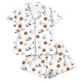 thumbnail image 4 of FYDUU Girls Pajamas 2Pcs Cute Halloween Print Kids Short Sleeve Shorts Pajama Sets Button Down Sleepwear Loungewear Nightwear 11-12 Years, 4 of 4
