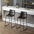 thumbnail image 4 of Vanity Art Set of 2 Pcs Synthetic Leather Upholstered Barstools Armlesss Dining Chairs with Metal Legs UC-13HB, 4 of 6