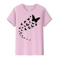 thumbnail image 5 of T Shirts For Women Womens Tops Butterfly Print Round Neck Short Sleeve T Shirt Top, 5 of 5