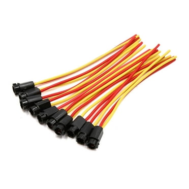 Unique Bargains 10pcs T5 Dashboard Light Bulb Wiring Harness Socket Connector for Car Automobile