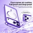 thumbnail image 2 of ELEHOLD Magnetic for iPhone Air Case, Compatible with Mag-Safe Accessories Clear Hard Back with Soft TPU Bumper Military Grade Drop Protection Shockproof Phone Case,Purple, 2 of 8