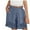 Blue, variant on IROINNID Cotton Shorts for Women New Pants Solid Color Large Size Loose Lace Splicing Wide Leg Pants Hollow Short,Blue