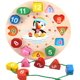 thumbnail image 1 of Reloj de madera para clasificar formas, colores, enseñar la hora, apilar, clasificar, juego de rompecabezas, juguete educativo de aprendizaje temprano para niños, rompecabezas, 1 of 4