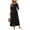 Black, variant on Formal Dresses for Women Sundresses for Women 3/4 Sleeve Mesh Insert Loose Fit