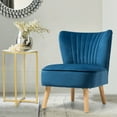 thumbnail image 5 of Gymax 2PCS Accent Chair Leisure Chair Single Sofa Armless w/ Wood Legs Blue, 5 of 10