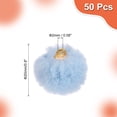 thumbnail image 2 of Uxcell 50Pcs Pom Pom Charm, 20mm Faux Fur Fluffy Fuzzy Keychain Pendants Balls, Soft Puff PomPom Charm Ball para manualidades de bricolaje, aretes, llaveros, fabricación de joyas, azul claro y púrpura, 2 of 6