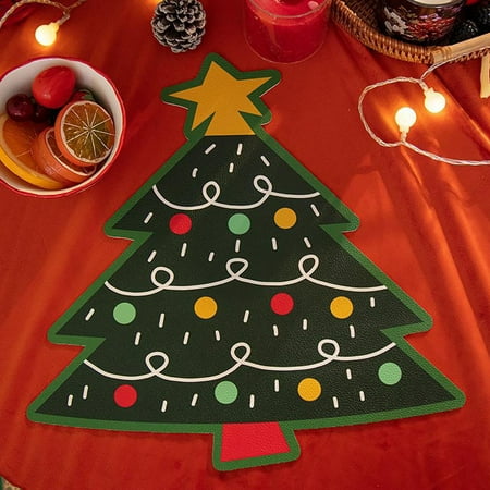 

Christmas Savings! QTOCIO Christmas Decorations Decorative Dining Table Mat Kitchen Countertop Water Absorption Mat Tableware Cup Mat Dry Drainage Mat Protective Mat