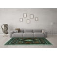 thumbnail image 3 of Ahgly Company Machine Washable Indoor Rectangle Persian Turquoise Blue Traditional Area Rugs, 8' x 10', 3 of 4