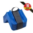 thumbnail image 2 of 100 Pack Blue Flatbed Edge Protectors w/ Carrying Case & Webbing Handle - 8"x8"x10" Plastic V Shaped Corner Protectors for Cargo Loads & Tie Down Strap Guard - Fit 1 Strap Up to 4", 2 of 12