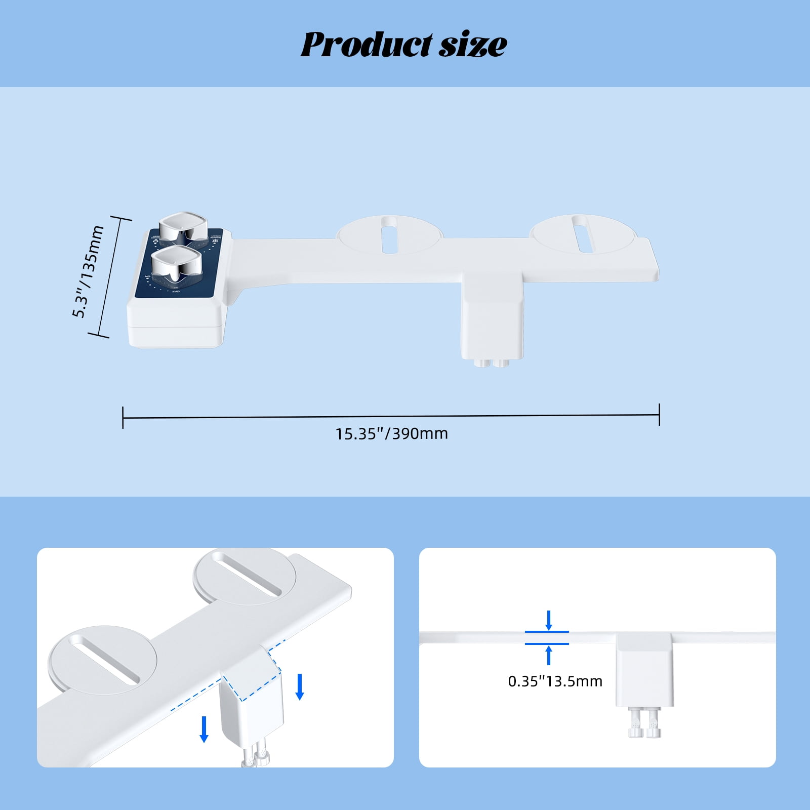 CADOVE Non-Electric Bidet Attachment for Toilet, Dual Self-Cleaning Retractable Nozzle