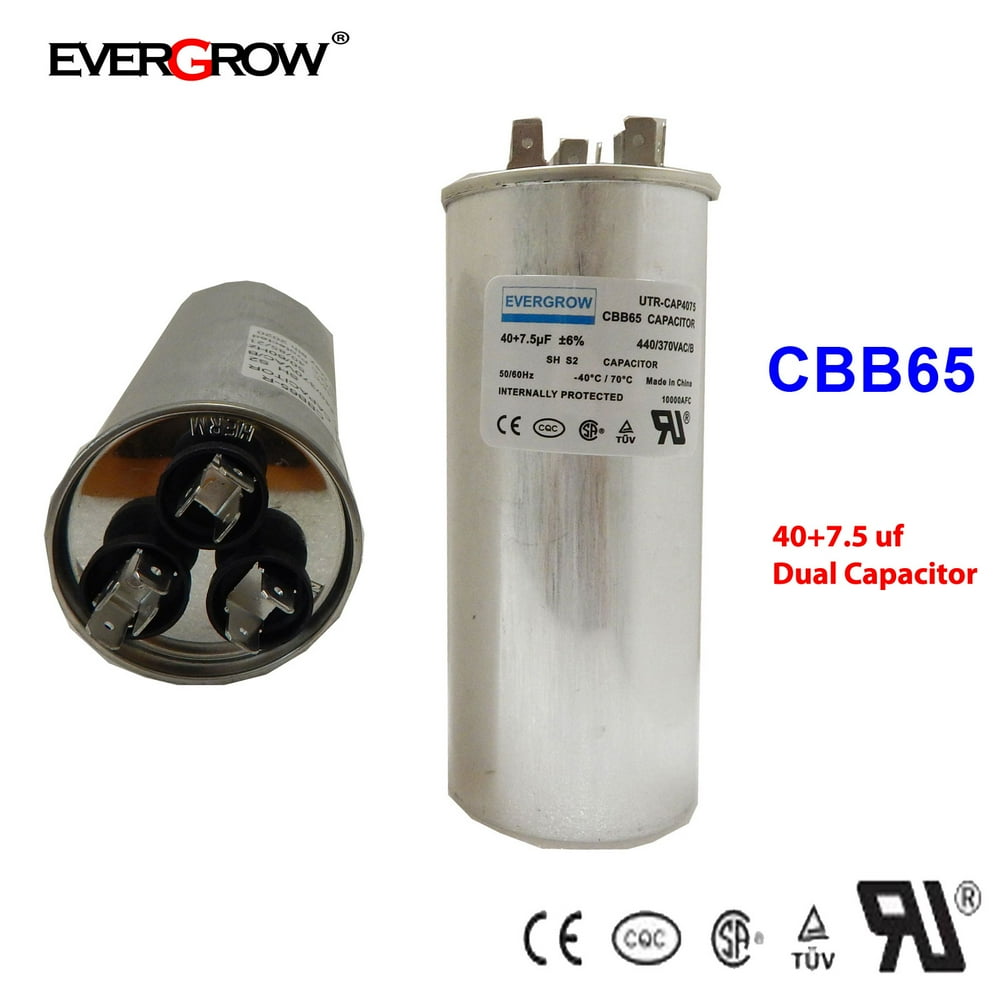 40/7.5uF MFD HVAC Dual Motor Run Capacitor for Carrier Goodman Trane