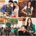 thumbnail image 6 of Halloween Spooky Words and Icons Pattern Apron-Garden Aprons for Women with Pockets-Cotton Linen Waterproof Kitchen Cooking Gardening Aprons Adjustable for Kitchen,Cooking,BBQ and Salon 33"x27", 6 of 7