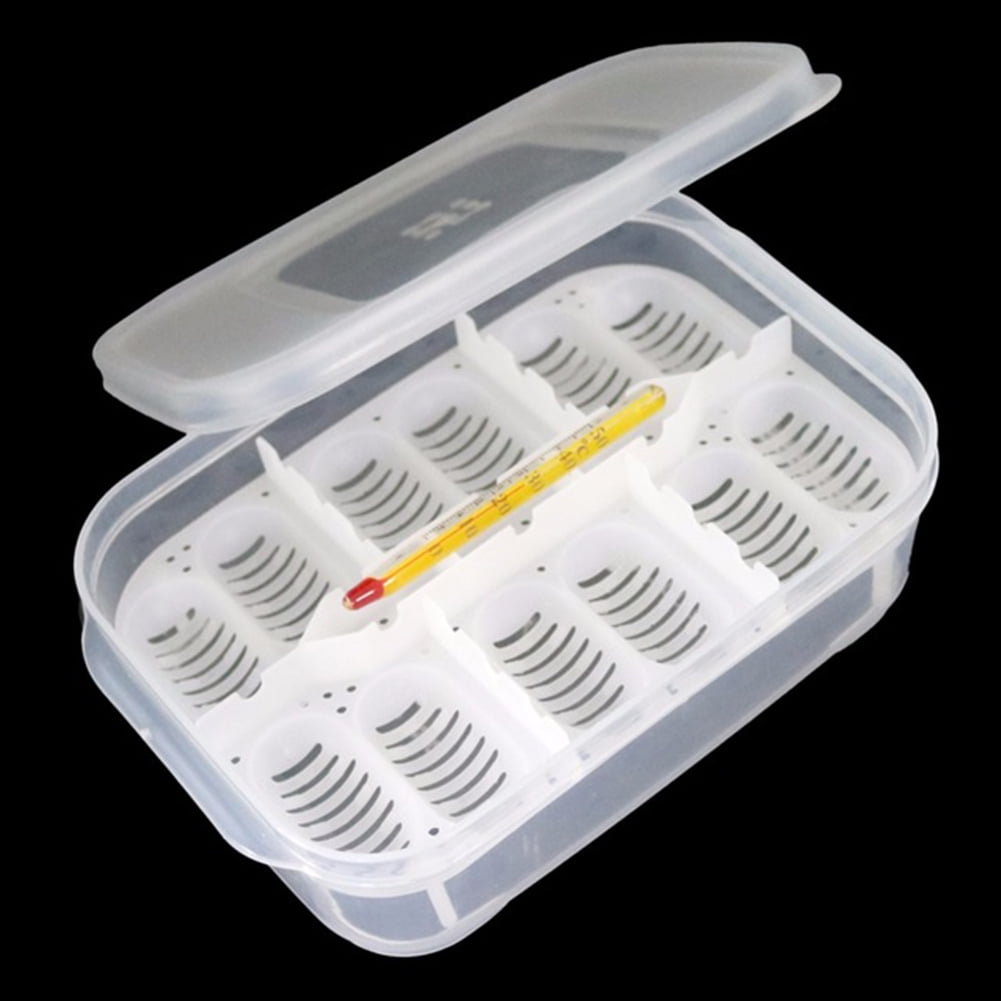 Naliovker 12 Holes Reptile Egg Incubation Tray With Thermometer Incubating Gecko Lizard Snake Eggs Incubation Tool