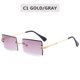 thumbnail image 1 of Gafas de sol rectangulares pequeñas a la moda para mujer, gafas de sol cuadradas sin montura, estilo veraniego 2022, para mujer, Uv400, verde y marrón Tan Jianjun unisex, 1 of 2