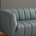 thumbnail image 4 of Clodette Mid Century Modern Living Room Genuine Leather Sage Sofa, 4 of 7