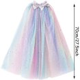 thumbnail image 3 of Princess Cape Colorful Princess Cloak Princess Fancy Dress Costume Party Cosplay, 3 of 7