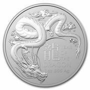 ROYAL AUSTRALIAN MINT 2024 Australia 1 oz Silver Lunar Year of the Dragon BU