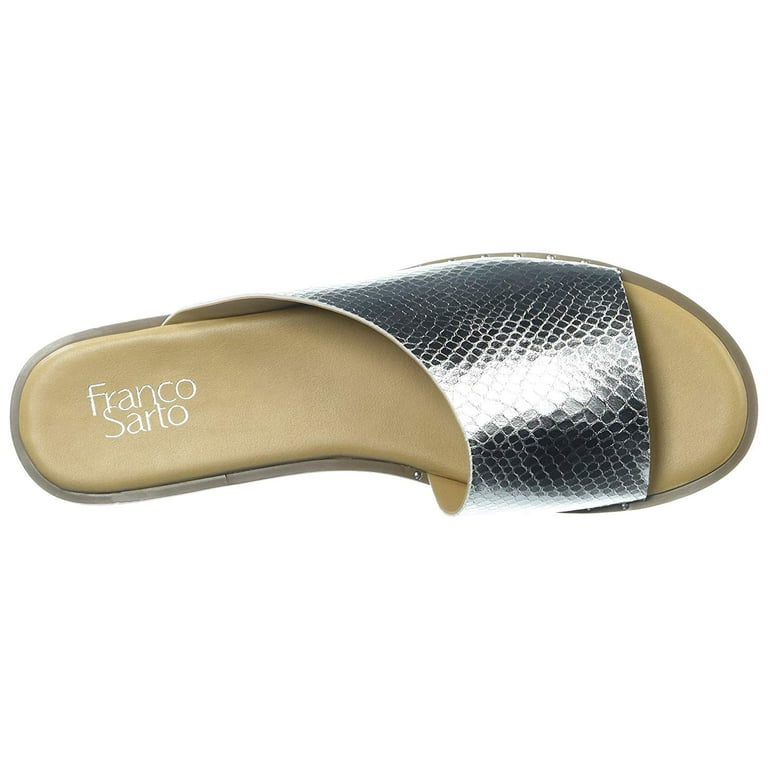 Franco Sarto Womens L Rye Leather Open Toe Casual Slide Sandals