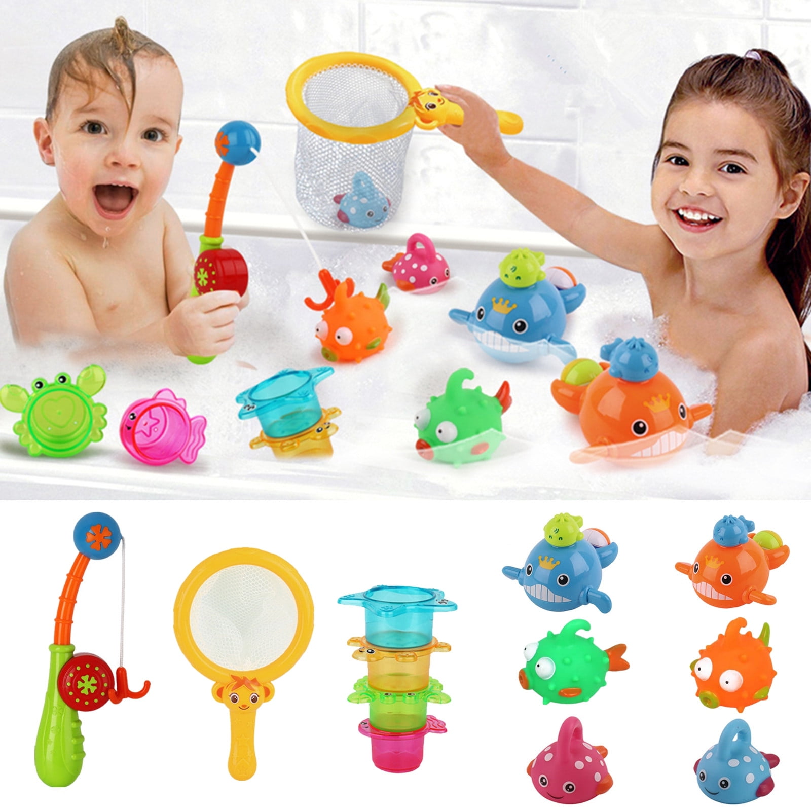 GiliGiliso Bath toys Fishing Games Swimming Whales Water Table Pool