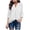White, variant on Chbgutlmr Tops for Women Long Sleeve Notched V Neck Business Casual Blouses Ruched Solid Color Work Shirts