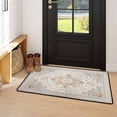 thumbnail image 4 of Washable Vintage Kitchen Mat 31"x20" Non Slip Soft Plush Low Profile Kitchen Rug, Distressed Medallion Oriental Style Sink Mat for Laundry Room Bedroom Office, 4 of 6