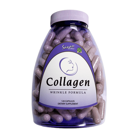 Sanar Naturals Collagen Wrinkle Formula Pills with Vitamin C & E for Hair, Skin & Nails, 120 Ct
