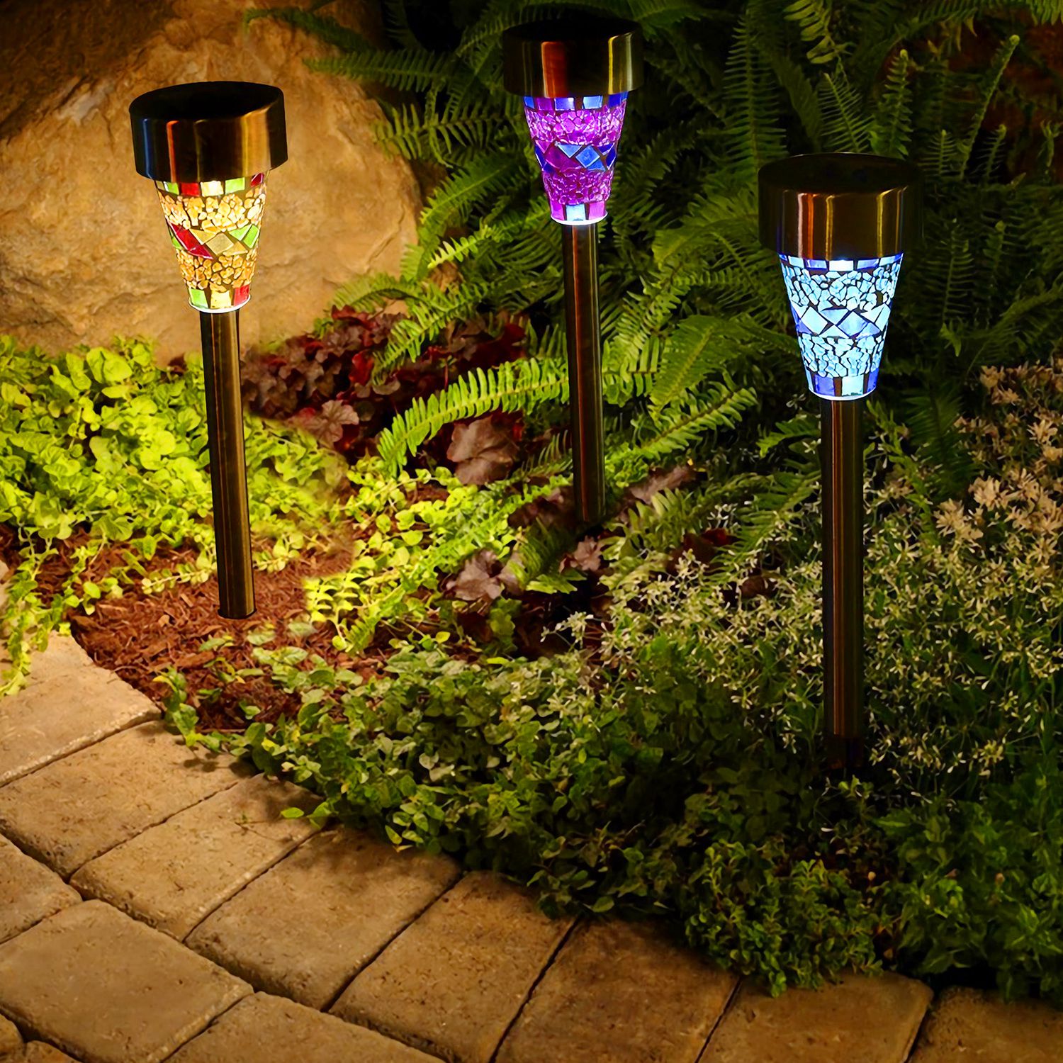 iMounTEK Solar Outdoor Lights, Solar Lights Outdoor Waterproof, Bright  Powered by Solar Garden Lights for Patio, Yard, Driveway Decoration (12 Pack) 