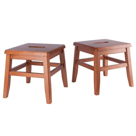 Winsome Kaya 2-Pc Conductor Stool Set, Teak Finish