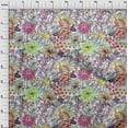 thumbnail image 4 of oneOone Velvet Fuschia Pink Fabric Florals Craft Projects Decor Fabric Printed By The Yard 58 Inch Wide, 4 of 4
