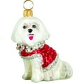 thumbnail image 2 of Maltese in Full Crystal Coat Polish Glass Christmas Ornament, 2 of 3