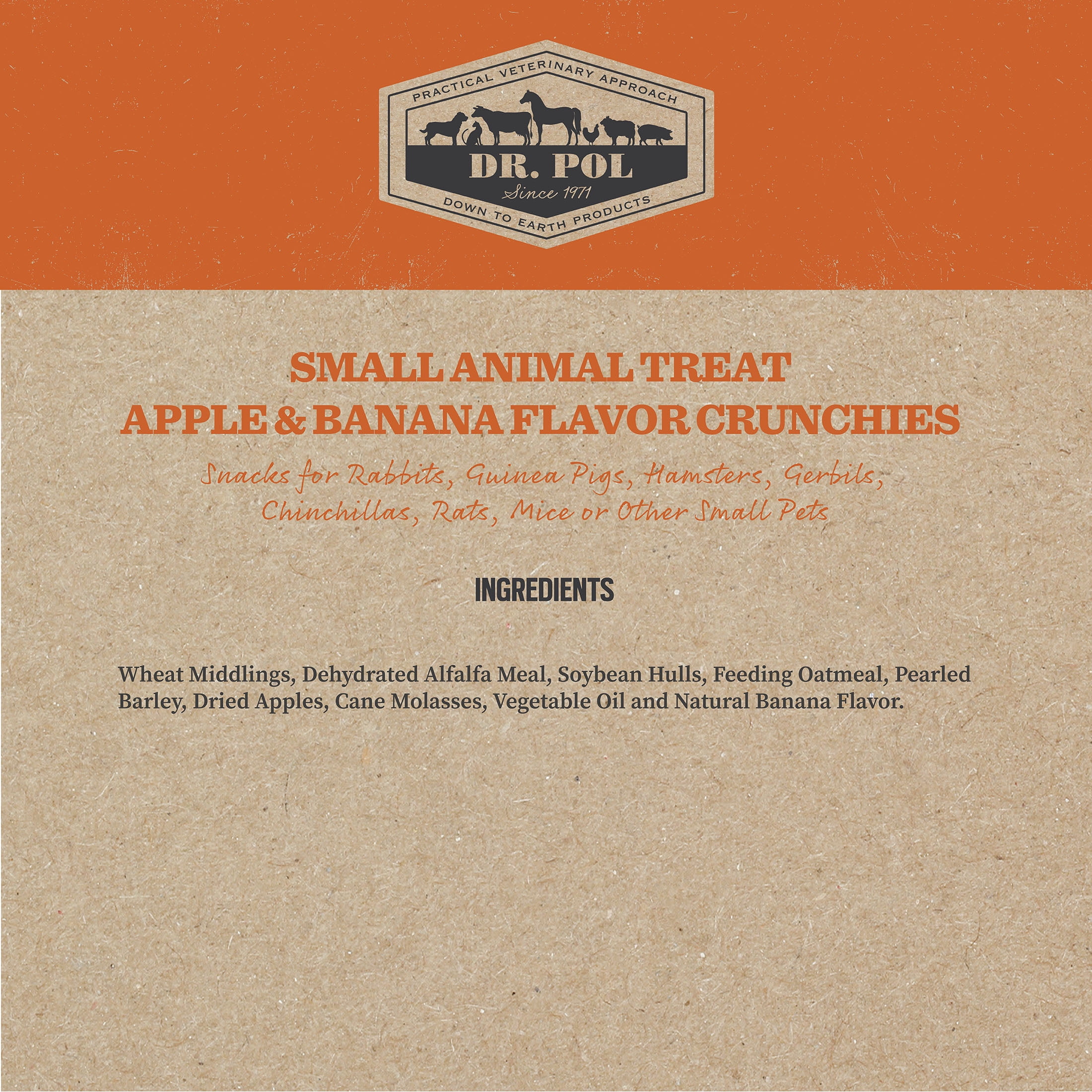 Dr. Pol Apple & Banana Flavor Crunchy Small Animal Treats, 3 oz. Bag