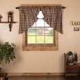 thumbnail image 2 of VHC Brands Rustic & Lodge Farmhouse Kitchen Window Curtains-Rory Prairie Swag Pair, 36x36x18, Chocolate Brown, 2 of 5