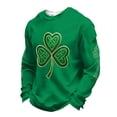 thumbnail image 2 of Sweatshirts for Men St Patrick's Day Sweatshirt Irish Shamrock Print Waffle Long Sleeve Shirt, 2 of 4