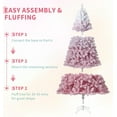 thumbnail image 2 of 4.5ft Pre-Lit Pink Gradient Artificial Christmas Tree with 100 Warm White LED Lights, Snow Flocked, 300 Branch Tips & Metal Stand, 2 of 9