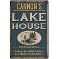 thumbnail image 1 of CANNON'S Lake House Blue Cabin Home Decor Gift 8x12 Metal 108120038436, 1 of 1