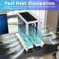 thumbnail image 3 of Computer Tower Stand CPU Stand Adjustable Mobile Cart Holder Desktop Stand with Rolling Locking Caster Wheels PC Tower Stand Holder for Floor Carpet Gaming PC Case Home Office, 3 of 7