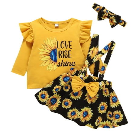 

Dadaria Baby Girl Clothes 0-24Months Newborn Toddler Suit Pullover Cotton Top Floral Print Dress Yellow 6-12 Months Toddler