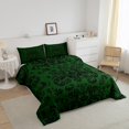 thumbnail image 3 of Black Boho Damask Comforter Set Black Green Baroque Floral Gothic Bedding Set Bohemian Exotic Goth Bedding Comforter Sets Teen Adults Vintage Victorian Flower Bed Set, 3 of 7